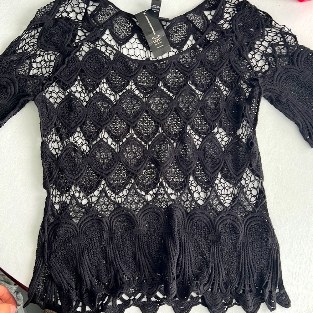 INC knit embroidered shirt